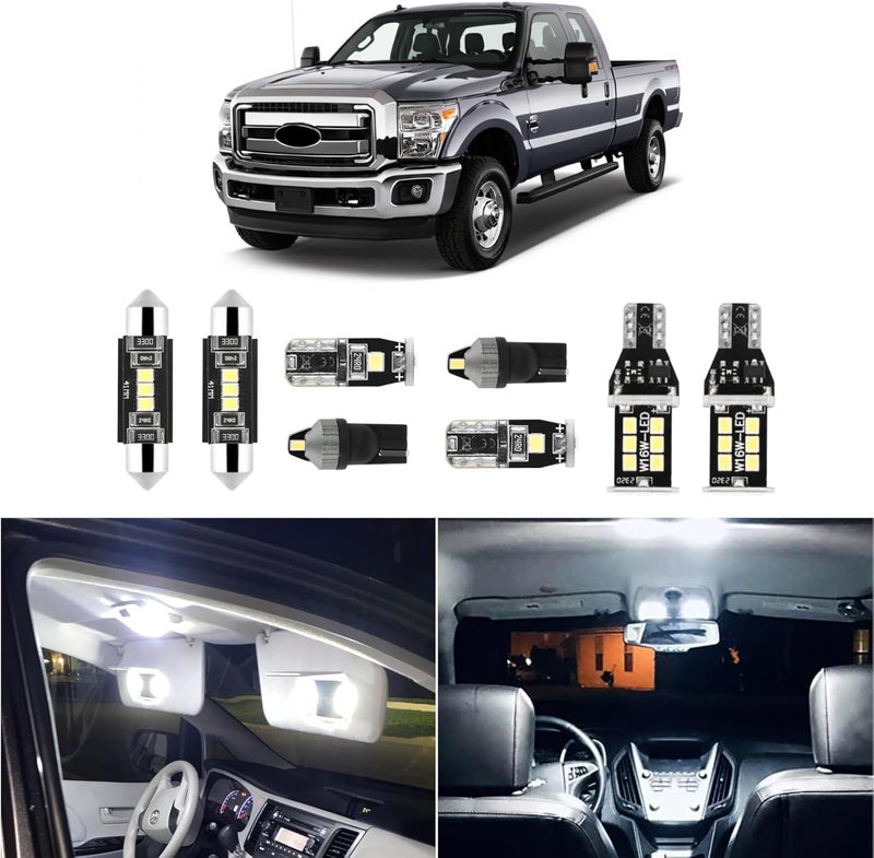 EASY EAGLE LED 14Pcs F250 F350 Car Interior Lights: Super Bright Bulbs for 1999-2016 F-250 F-350 Super Duty 6000K White LED Lighting Package Kit Includes Light Accessories Install Tool - Image 1